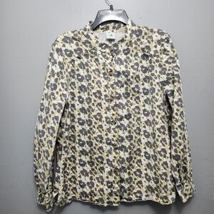 Cabi women's providence shirt jacket button-down animal prints size large